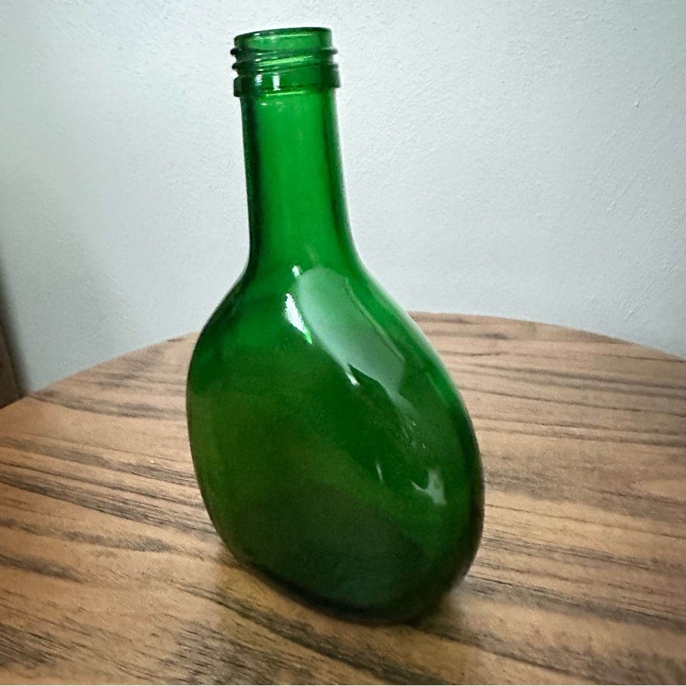 Vintage Green Glass Bottle (No Lid)